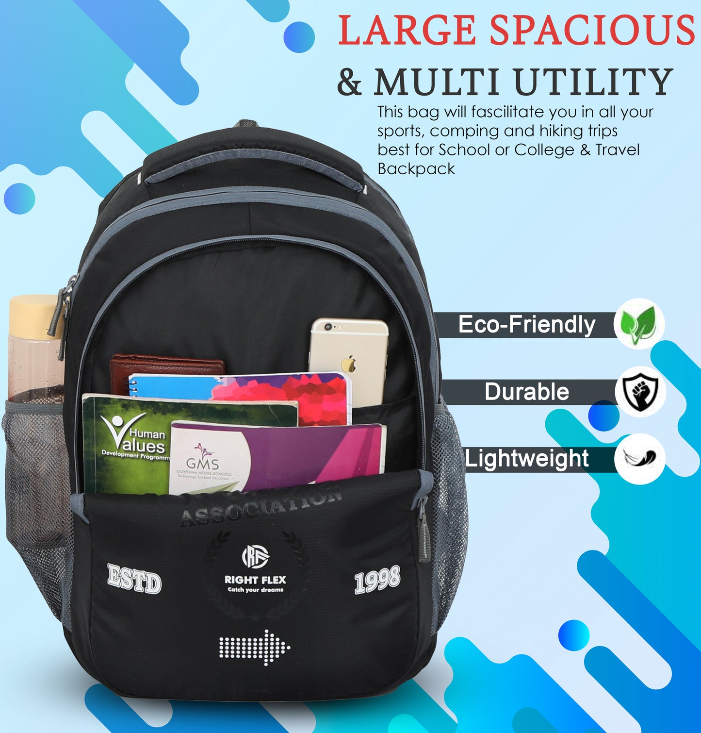 Right Flex 35 L Casual Waterproof Laptop Bag/Backpack for Men Women Boys Girls/Office School College Teens & Students