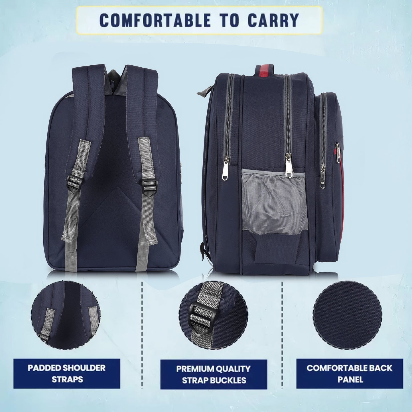 Right Flex Medium 30 L Backpack School bag for Class 2 to 5 Girls & Boys | 3 Compartments | Water-Resistant (Blue)
