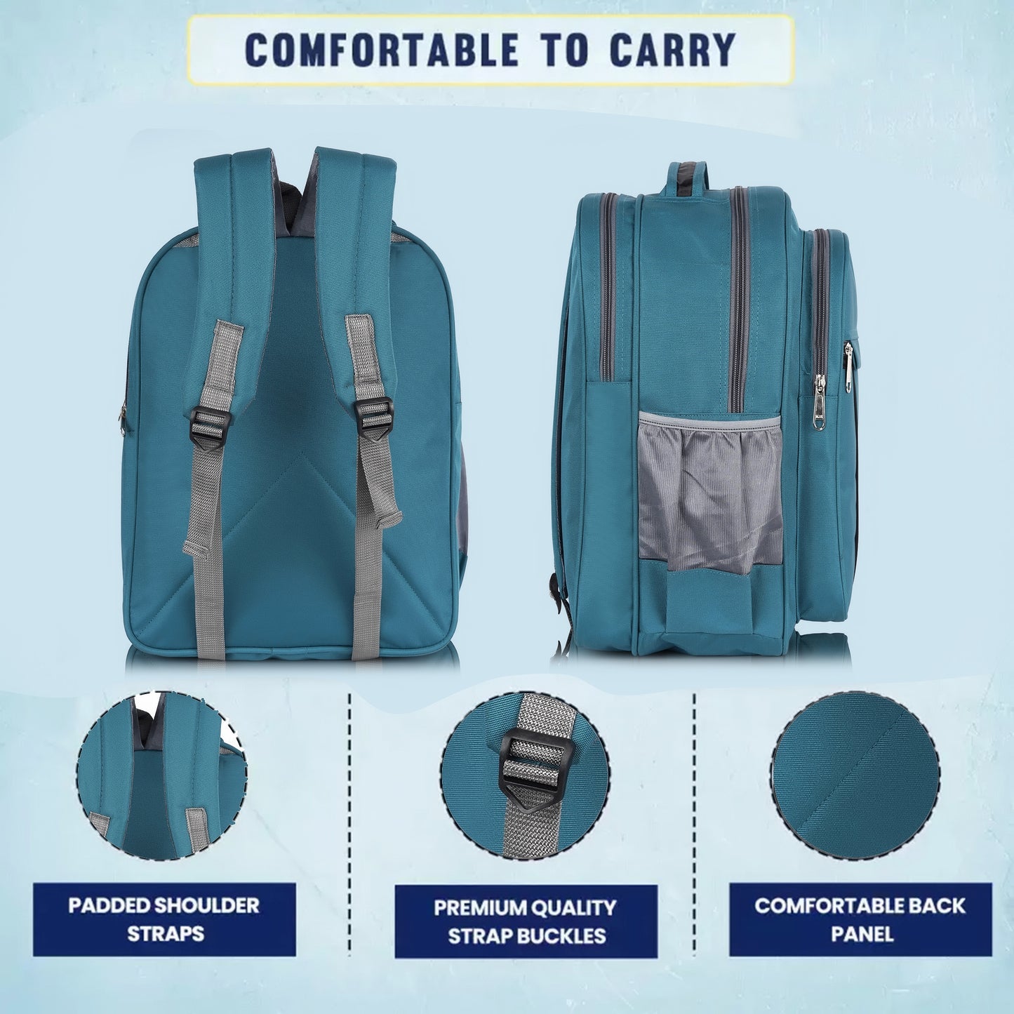 Right Flex Medium 30 L Backpack School bag for Class 2 to 5 Girls & Boys | 3 Compartments | Water-Resistant (Blue)