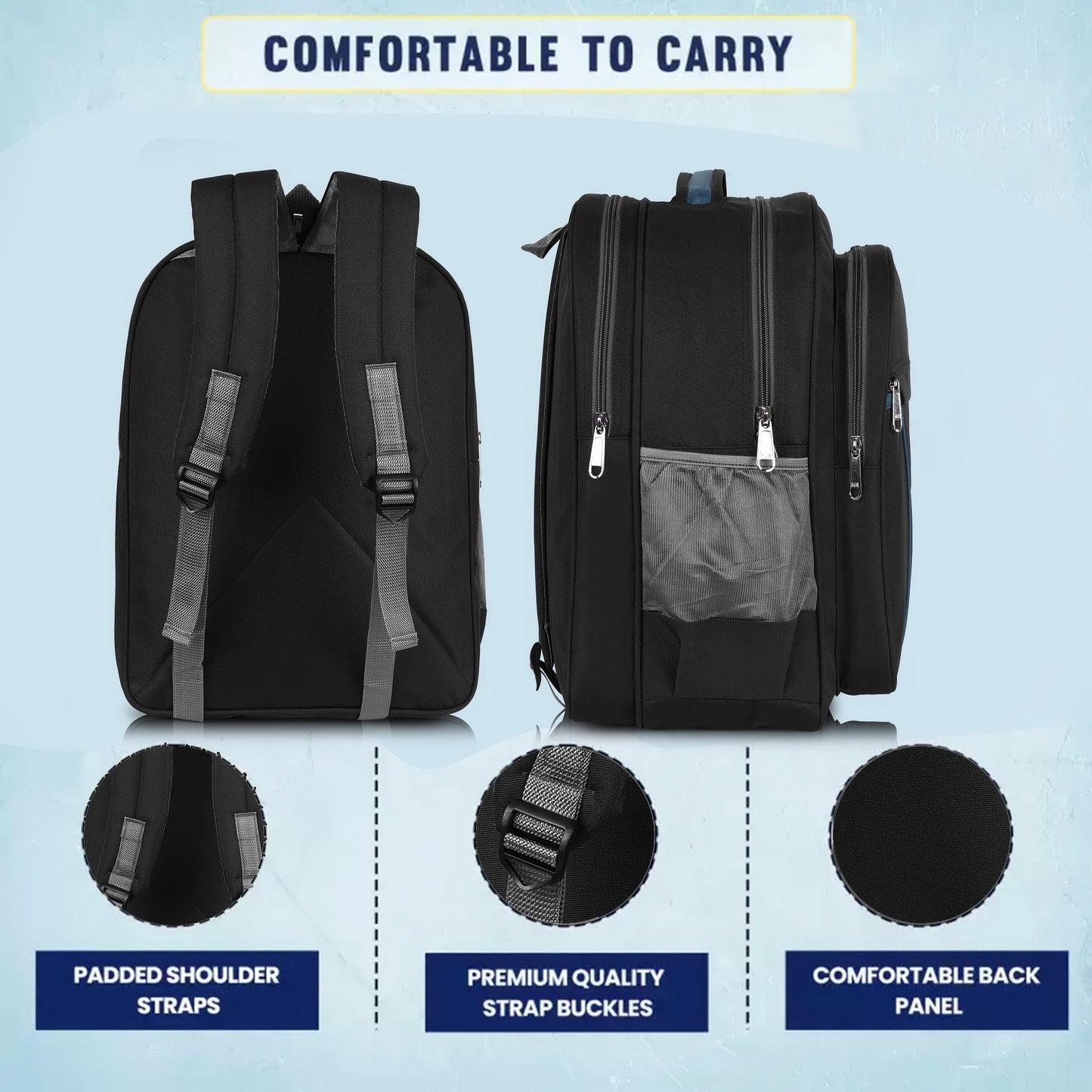 Right Flex Medium 30 L Backpack School bag for Class 2 to 5 Girls & Boys | 3 Compartments | Water-Resistant (Blue)