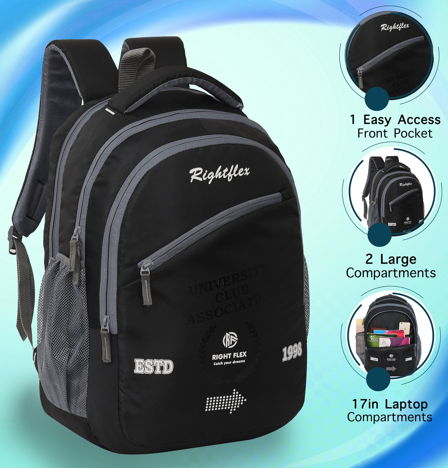 Right Flex 35 L Casual Waterproof Laptop Bag/Backpack for Men Women Boys Girls/Office School College Teens & Students