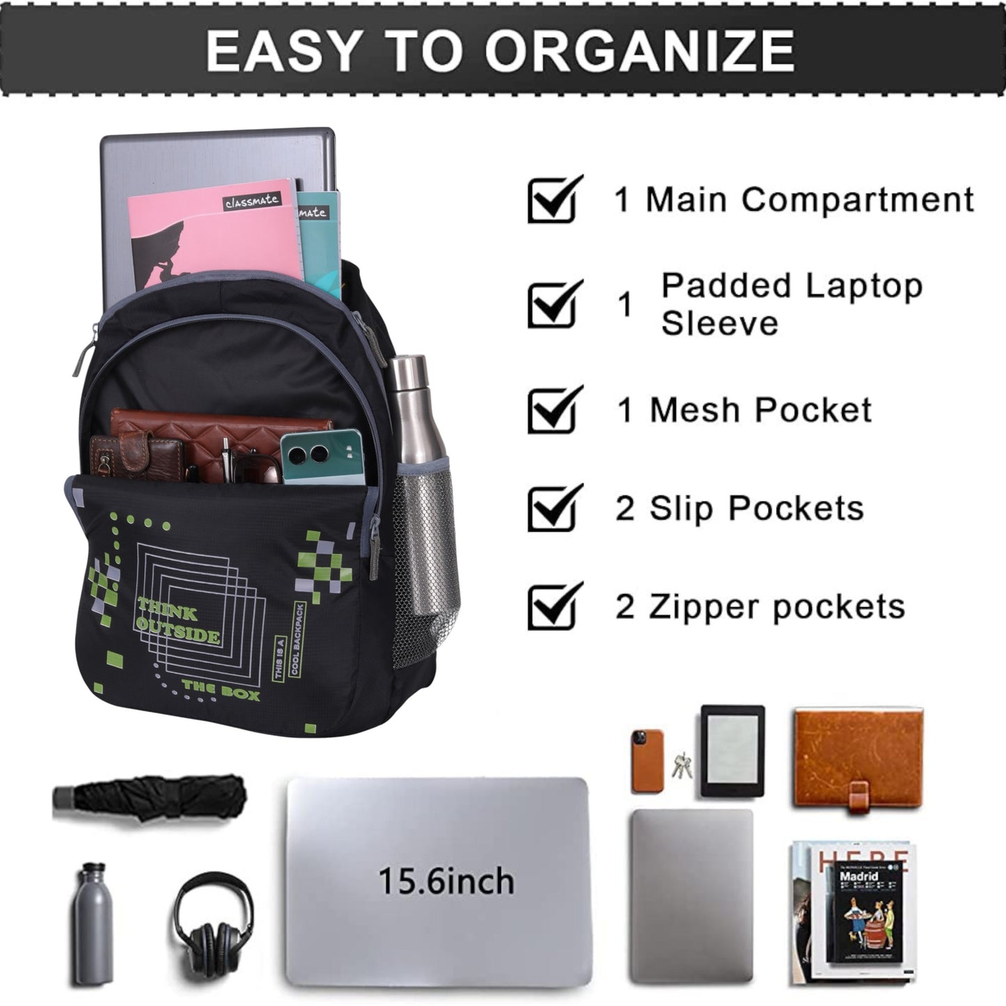 Right Flex Laptop Bag/Backpack for Men Women Boys Girls/Office School College Teens & Students